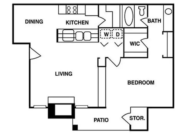 1B 1110 floor plan