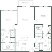 2x2 1329 floor plan