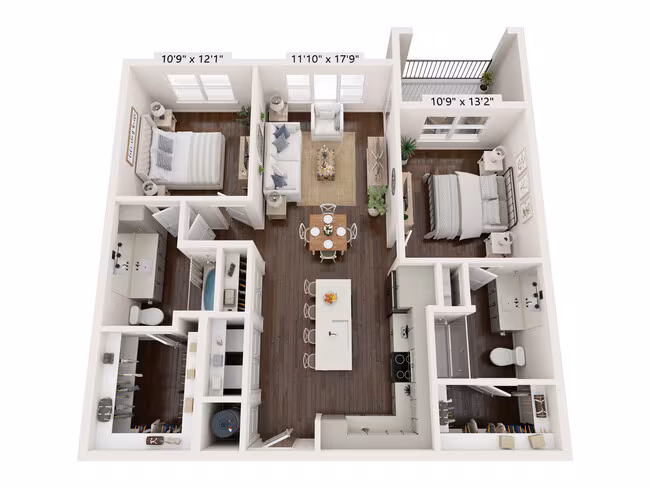 Unit 03207 04207 floor plan