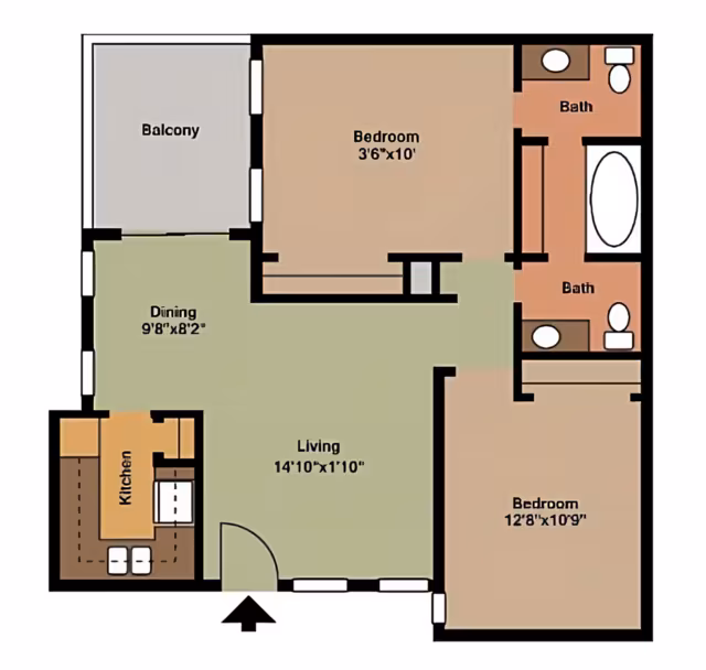 Unit 4102 1306 floor plan