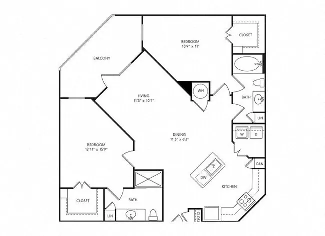 Unit 2-2416 2-2414 floor plan
