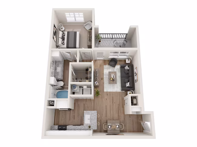 1BR/1BA floor plan