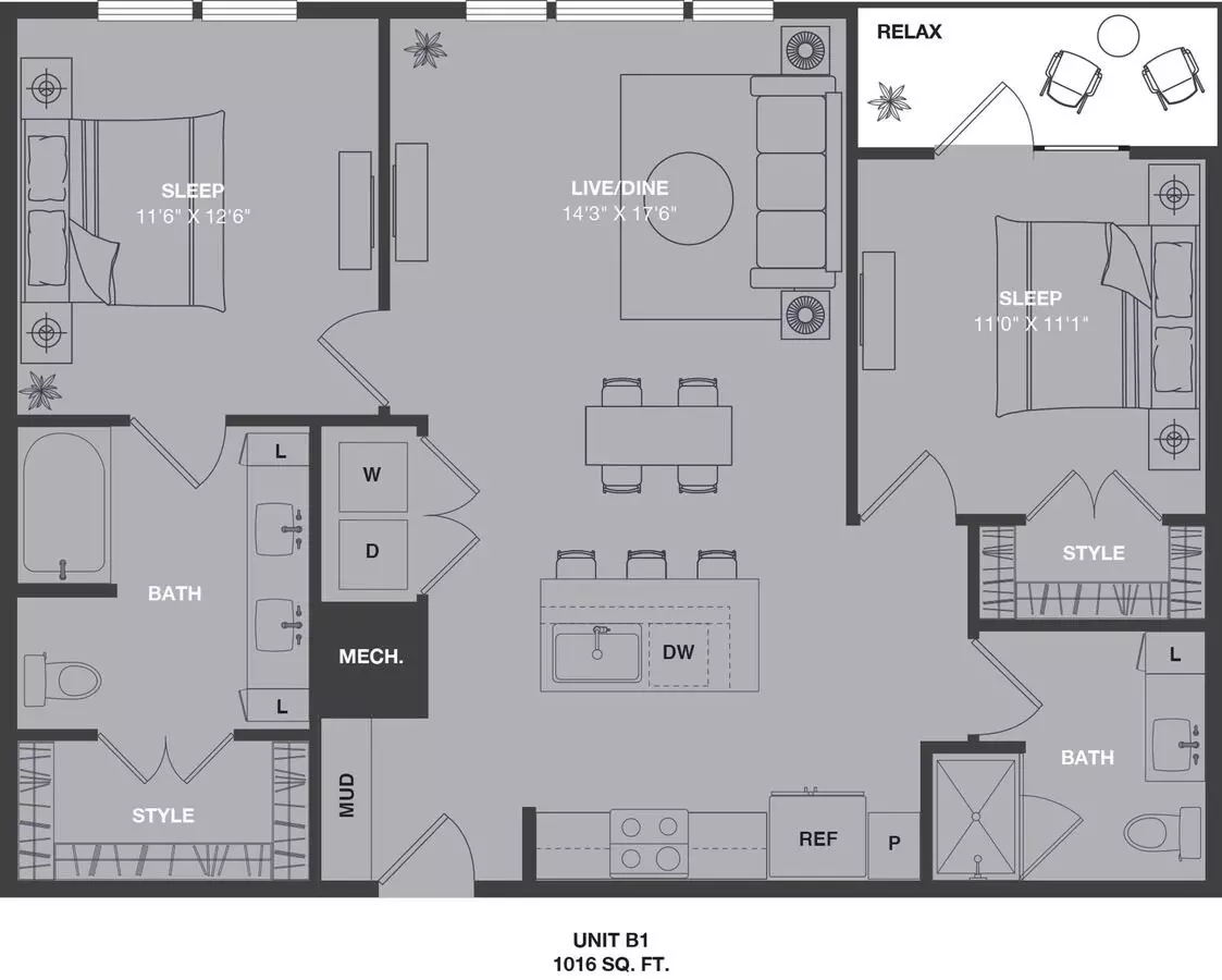 Unit 445 360 floor plan