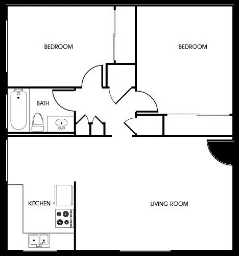 2 Br (Light Cabinets) A206 floor plan
