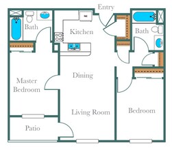 2x2 Royal Oaks-320 floor plan