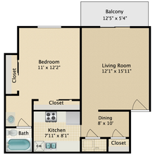 1BR/1BA 38 floor plan