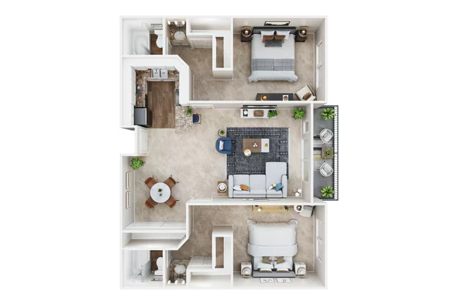 2X2B 1116 floor plan