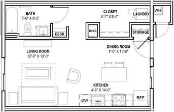 Studio 1315 floor plan