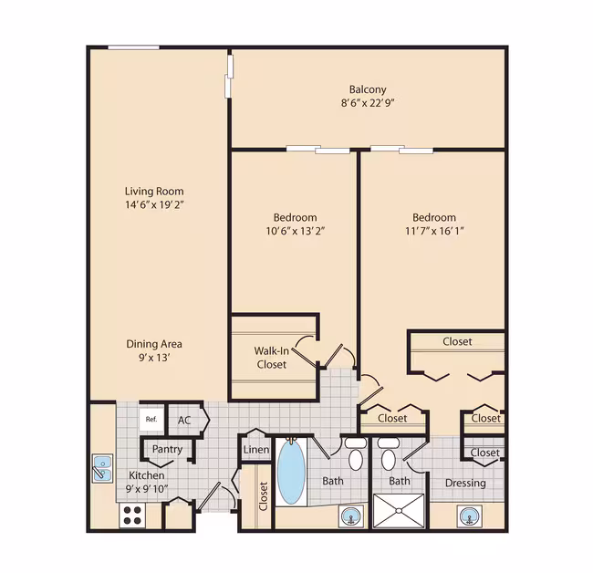 Unit 115 215 floor plan