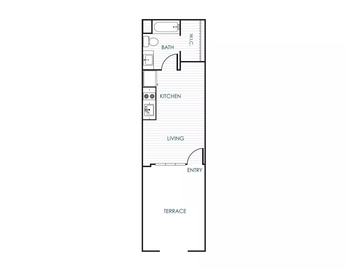 Studio Traditional Unit 323 floor plan