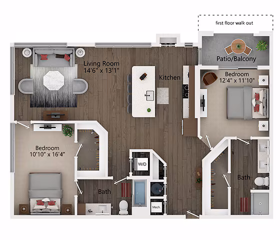 Unit 2113 3040 floor plan