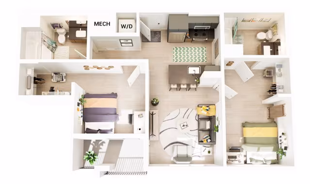 Unit Private Bedroom - Pool View Private Bedroom - Pool View floor plan