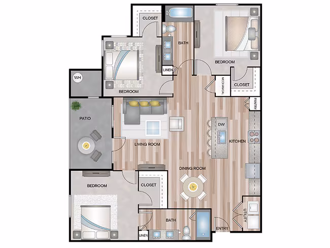 Unit AUCMJD 3057 floor plan