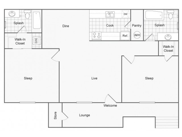 Unit AUCMEU 2-315 floor plan