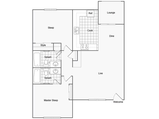 2X2S 1-240 floor plan