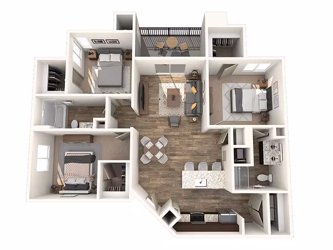Unit AUCPRG 3053 floor plan