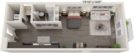 Studio A215 floor plan
