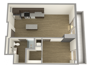 1x1 Private floor plan