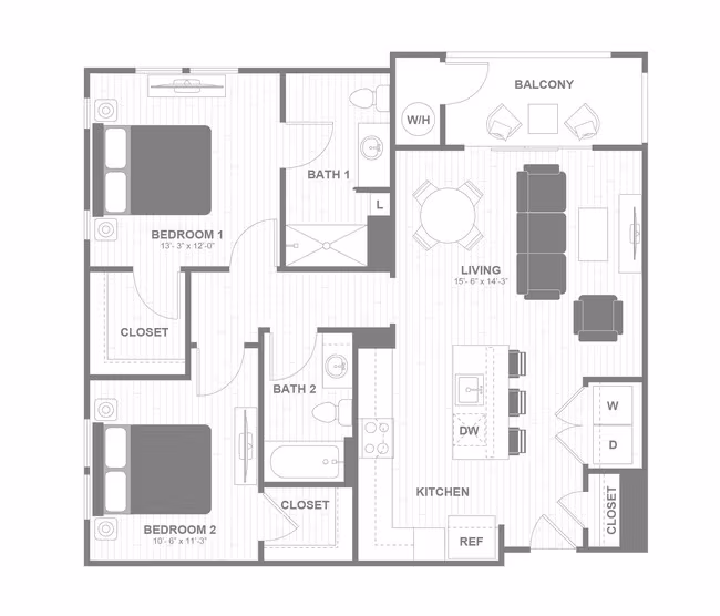 Unit BB407 BB407 floor plan