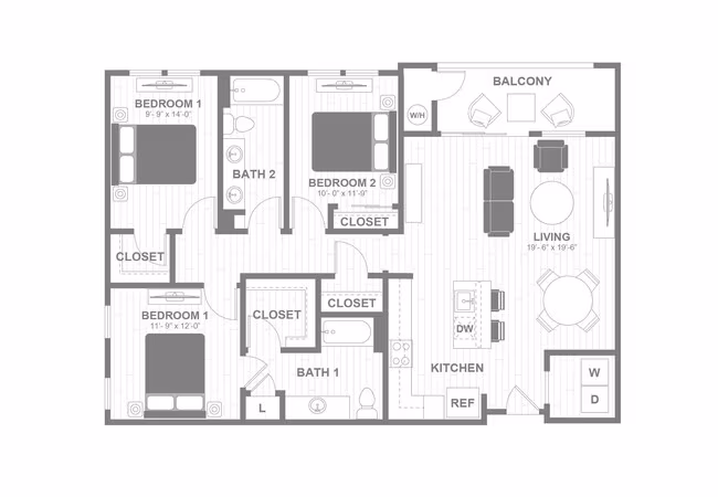 Unit AA108 AA108 floor plan