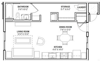 Studio D-3068 floor plan