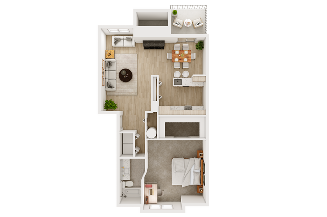 1X1 123 floor plan