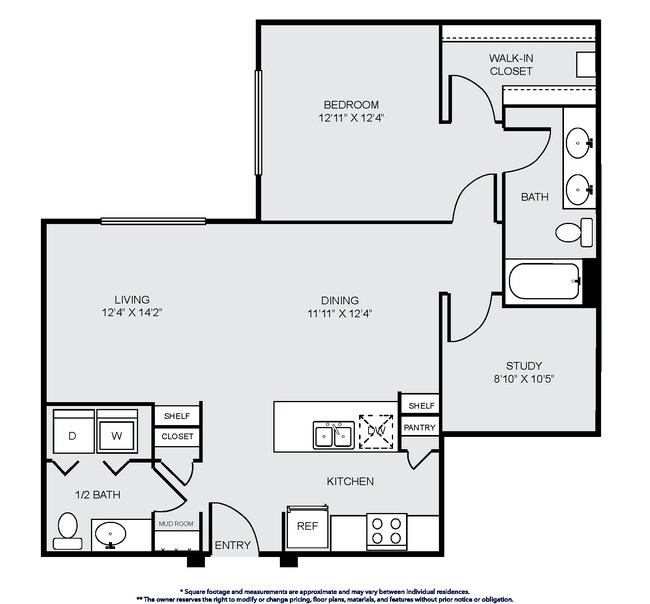 Unit 1328 1254 floor plan