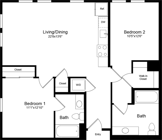 2B 1-550 floor plan