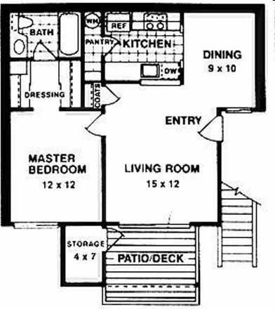 1x1 2014W floor plan