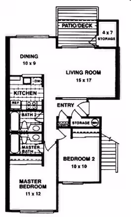 2x2 1107W floor plan