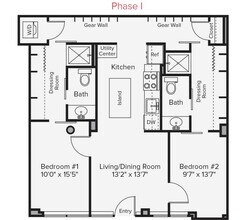 B1V-1155sqft A11-100 floor plan