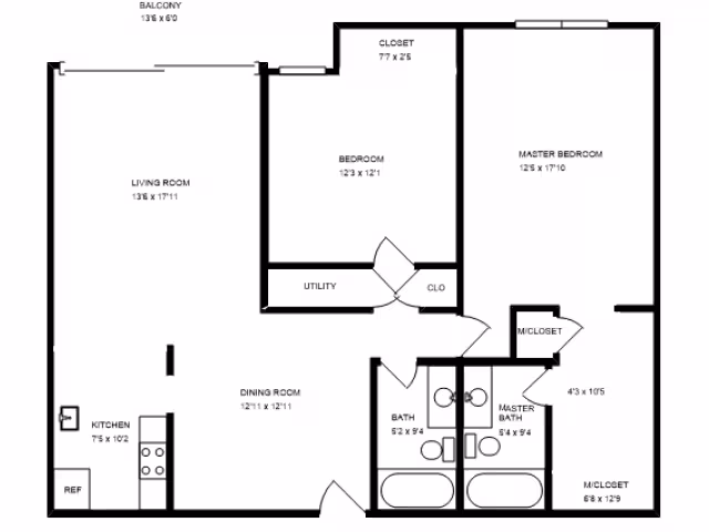 2x2 floor plan