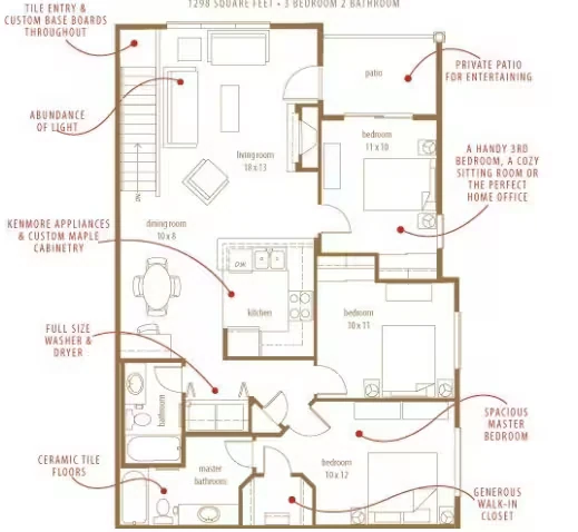 Glacier A-203 floor plan