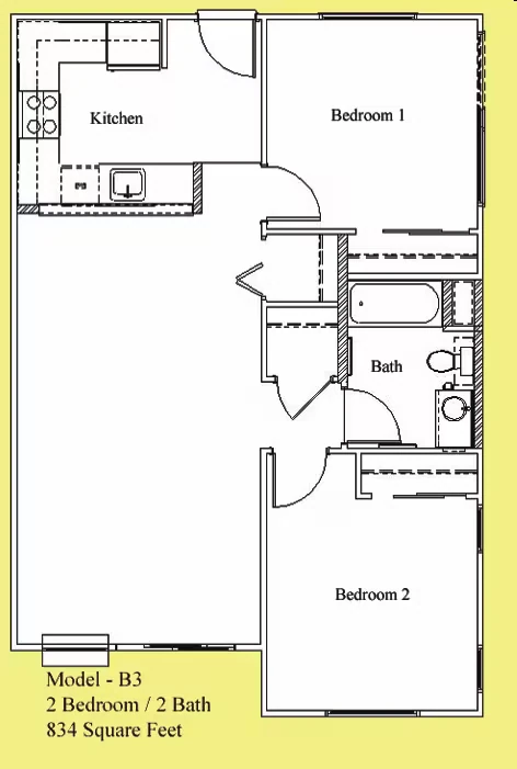 2x1 floor plan