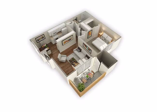 1X1-748-Classic 6573L floor plan
