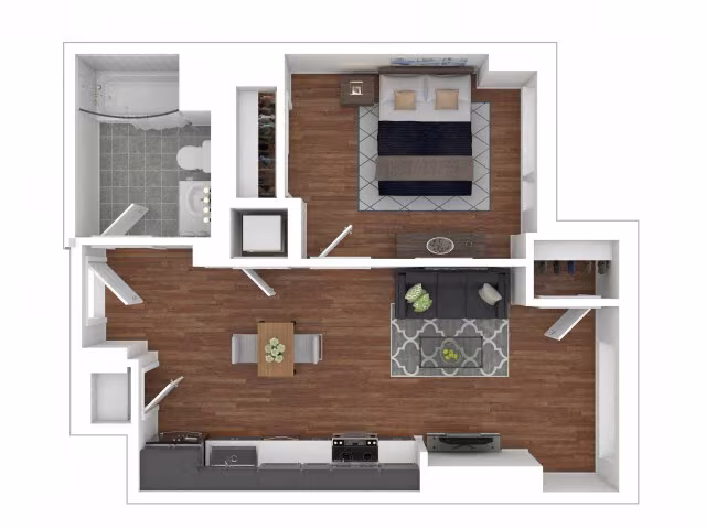 1-B 307 floor plan