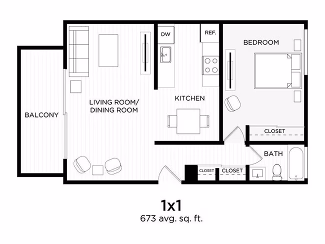 1x1 195-36 floor plan