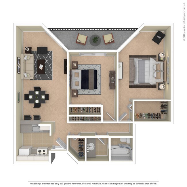 2x1B 123 floor plan