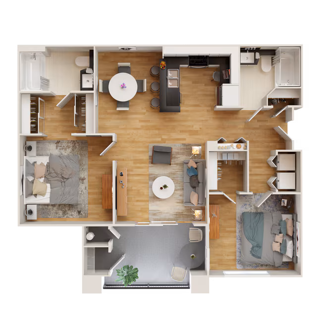 B1 - 2BD, 2BTH 5070-214 floor plan