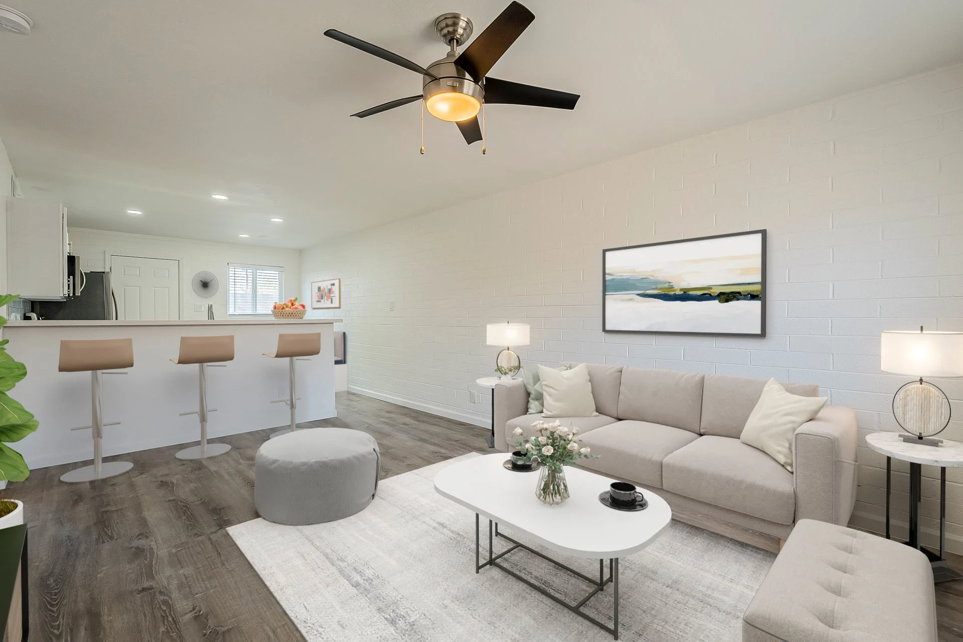 Renovated open floorplan photo 5