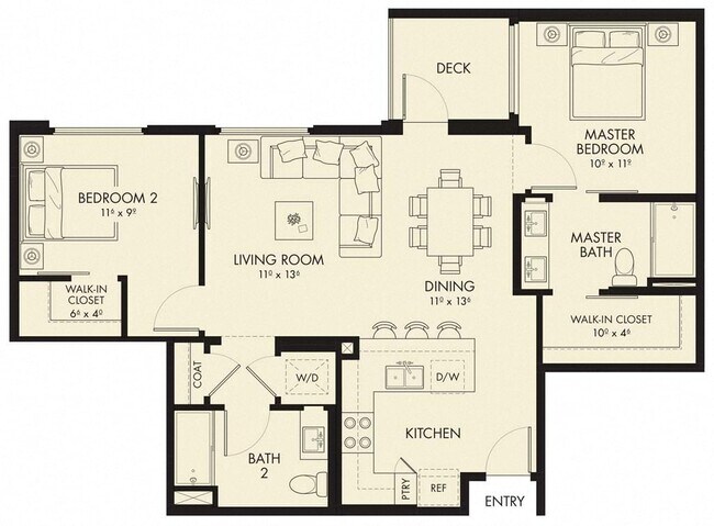Plan B5 1-206 floor plan
