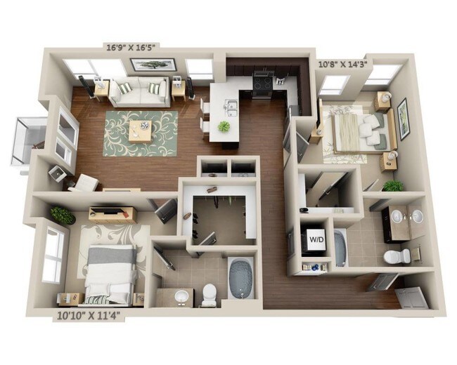 Two Bedroom B2E N/A-432 floor plan