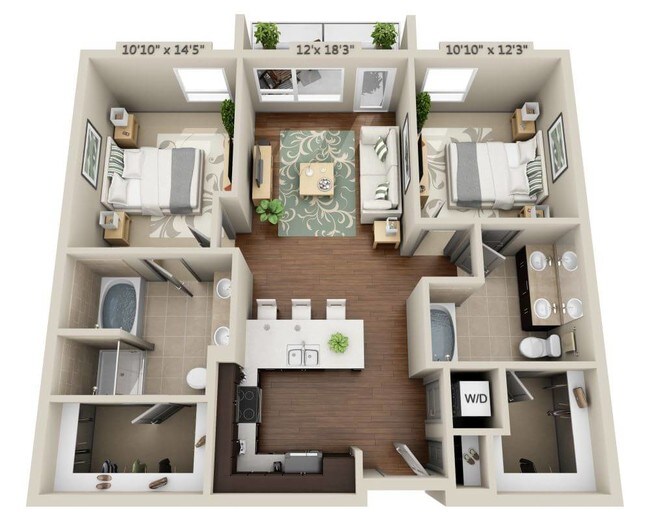 Two Bedroom B2C N/A-606 floor plan