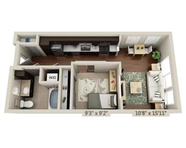 Studio E1A N/A-458 floor plan