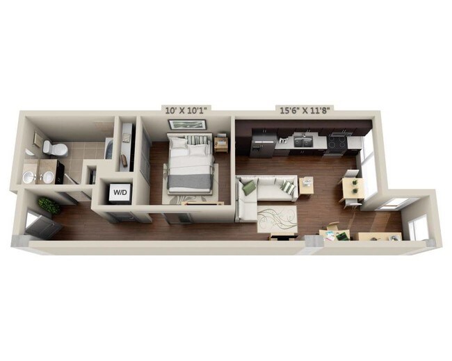 Studio E1B N/A-116 floor plan