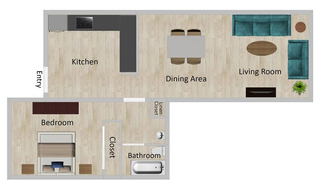 1x1R 56 floor plan