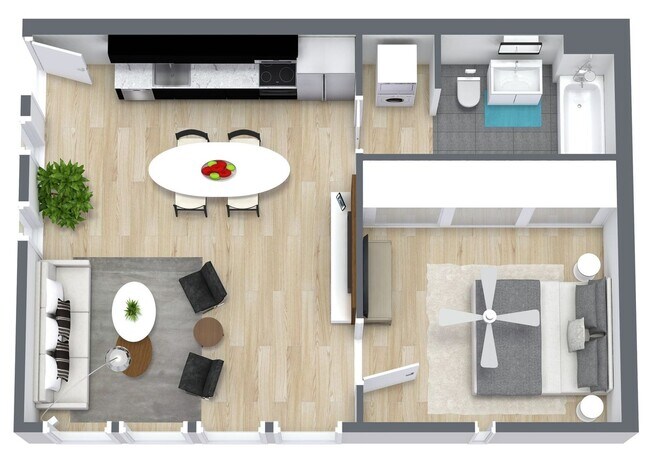 Studio 107 floor plan