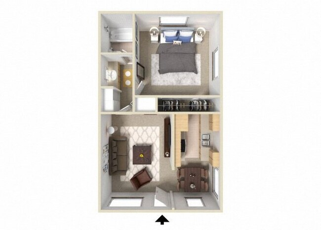1BD, 1BTH 234 floor plan