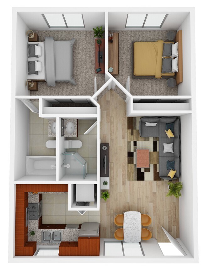 2x2B 34-D floor plan