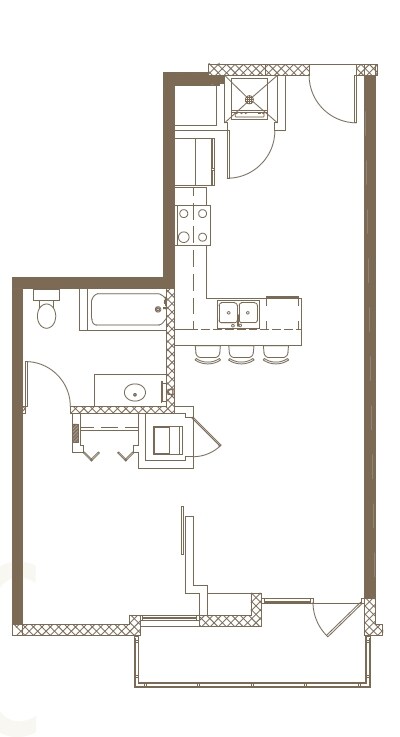 1x1 1907-206 floor plan